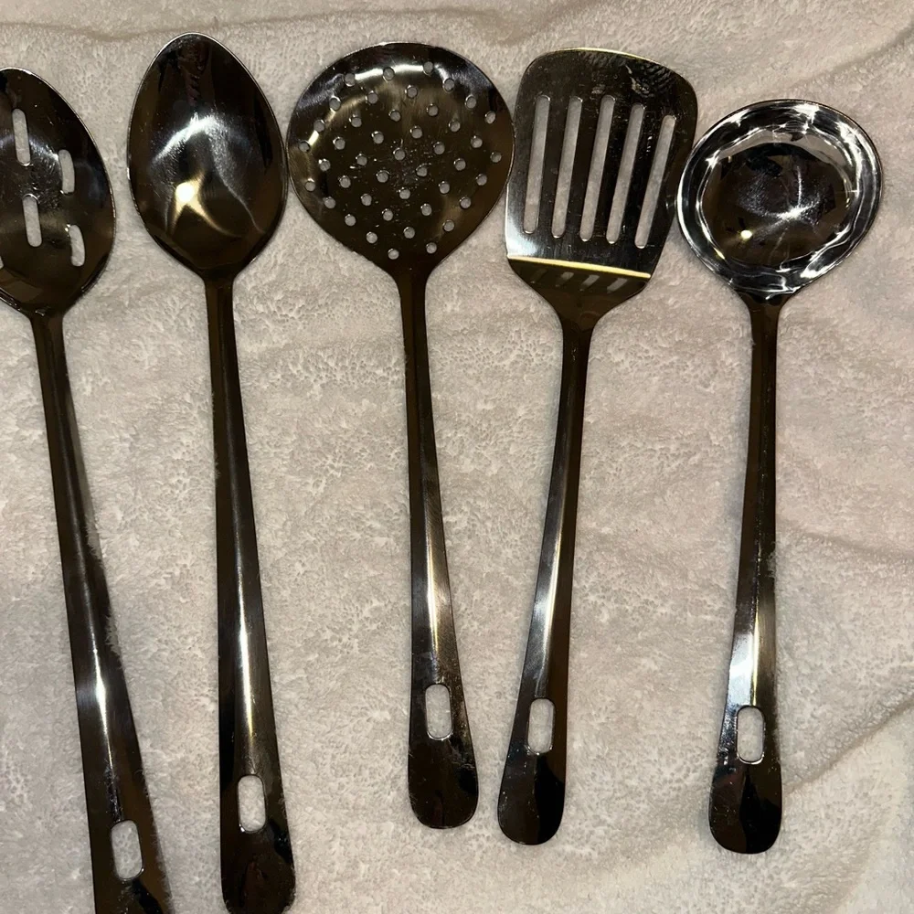 5 pack stainless steel steel spoons and utensils for dinnerware for rice salad